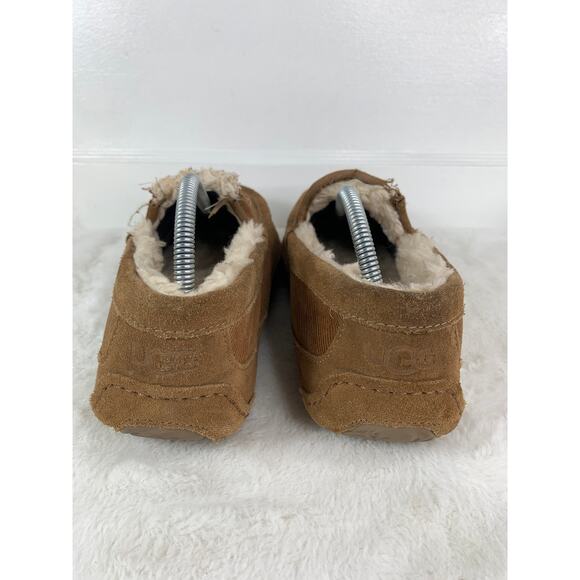 UGG Ascot Corduroy II Chestnut Suede Moccasin Slippers Men’s Size 10 - Picture 5 of 12